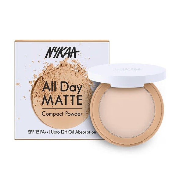 Nykaa All Day Matte 12Hr Oil Control Face Compact Powder With SPF 15 PA ++