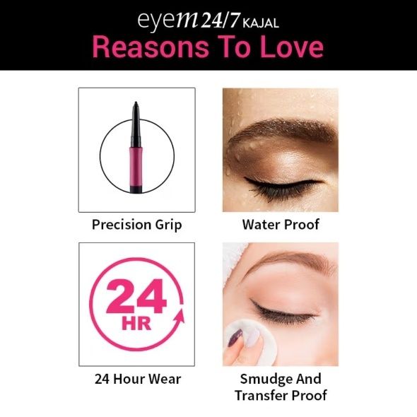 Nykaa Eyem24/7 Smudgeproof Kajal Eyeliner