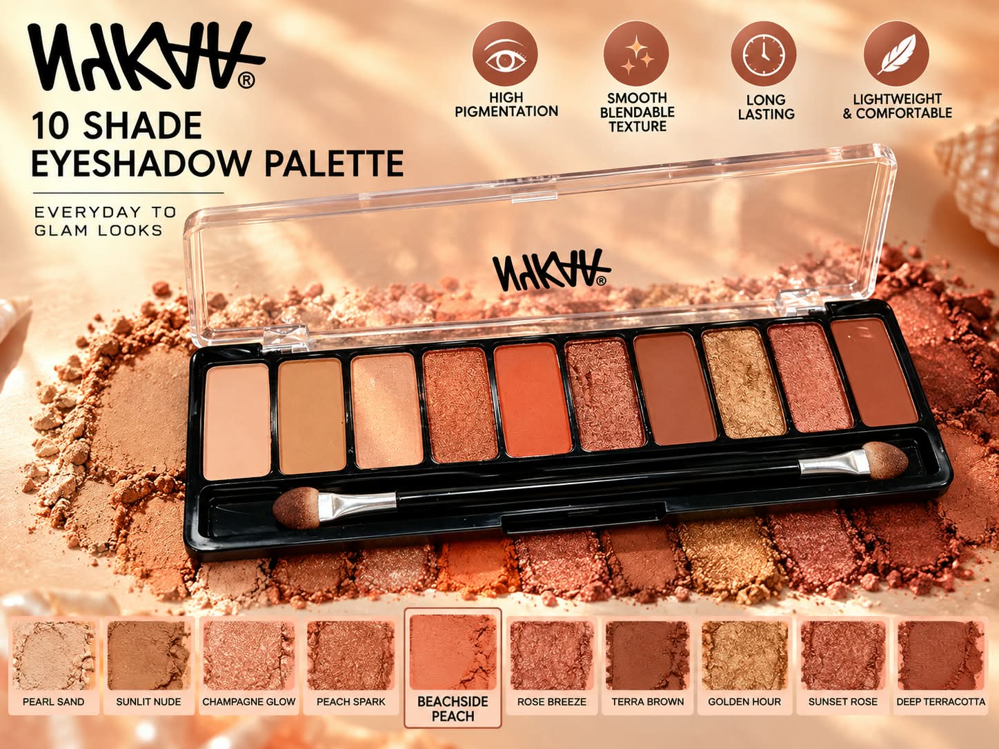 Nykaa Eyes On Me! 10-in-1 Eyeshadow Palette - Sundowner Stunner
