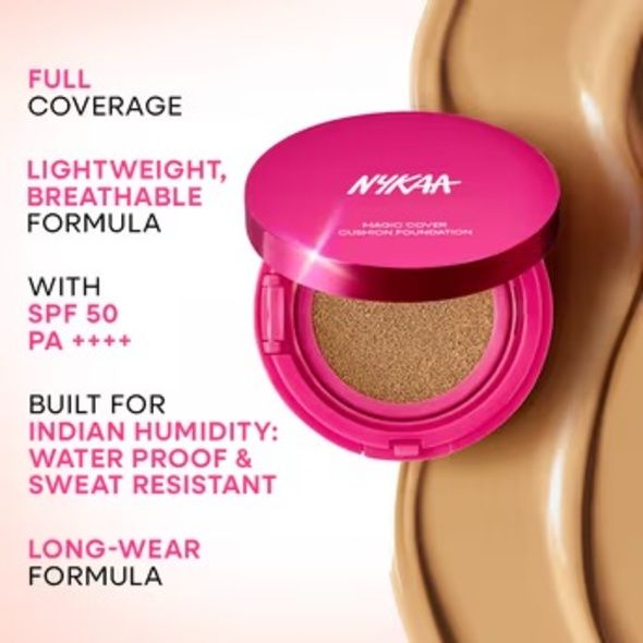 NYKAA Magic Cover Full Coverage Matte Cushion Foundation with SPF 50 PA++++ Foundation