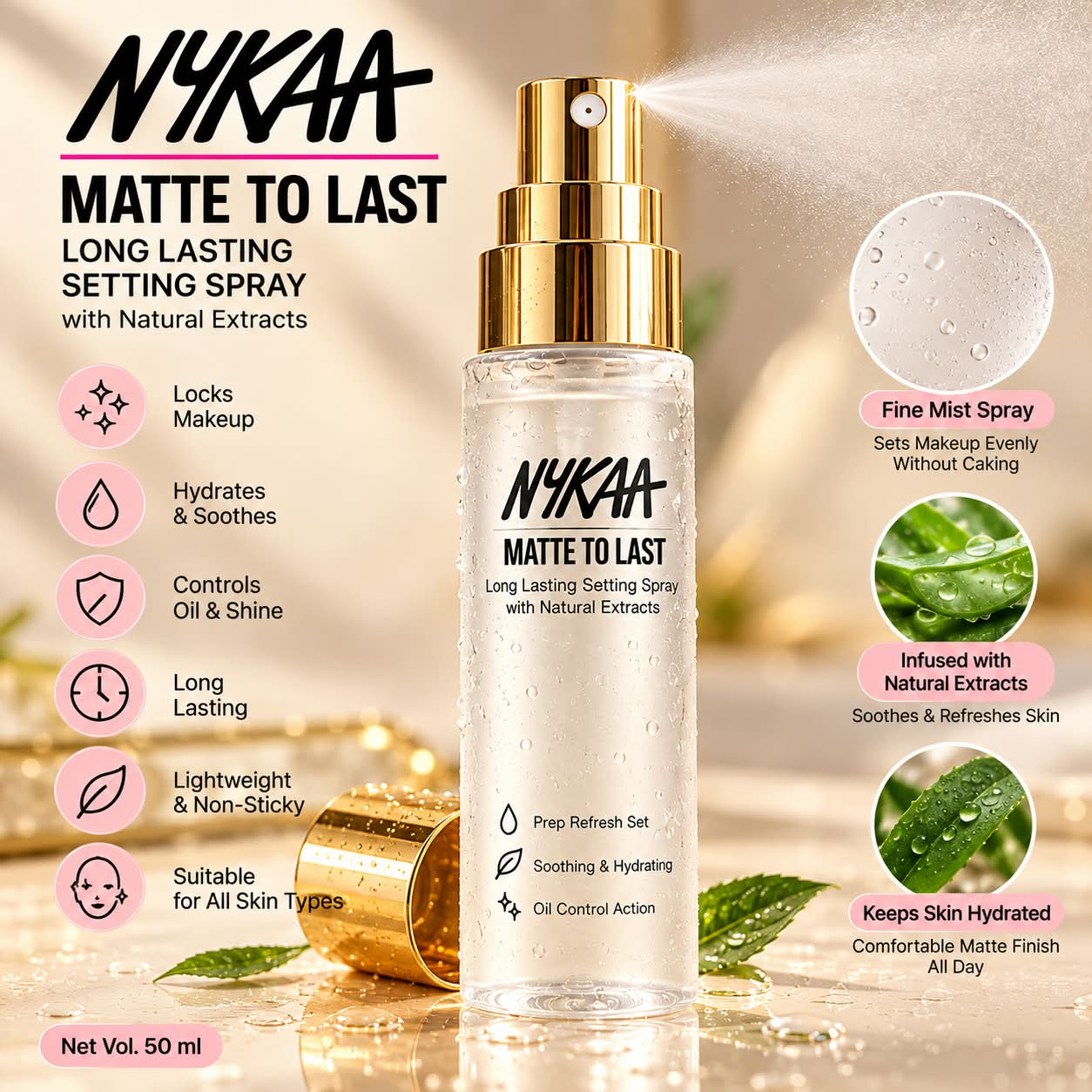 Nykaa Matte to Last Long Lasting Setting Spray with Natural Extracts