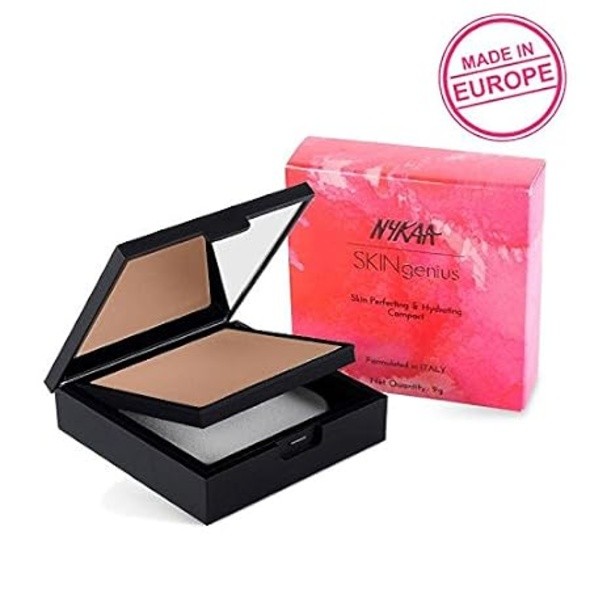 Nykaa SKINgenius Skin Perfecting & Hydrating Matte Powder Compact - Natural Ivory 01 (9g)