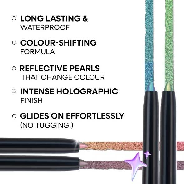Nykaa Stardust Holographic Long Lasting Waterproof Smudgeproof Chrome Pencil Eyeliner