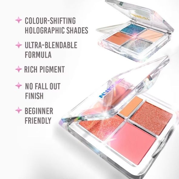 Nykaa Stardust Multi-Texture Holographic Quad Eyeshadow Palette