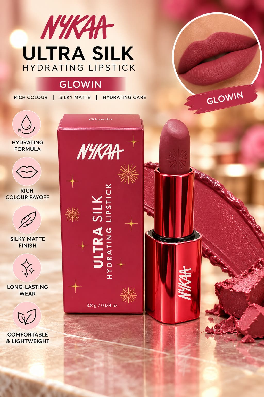 Nykaa Ultra Silk Hydrating Lipstick