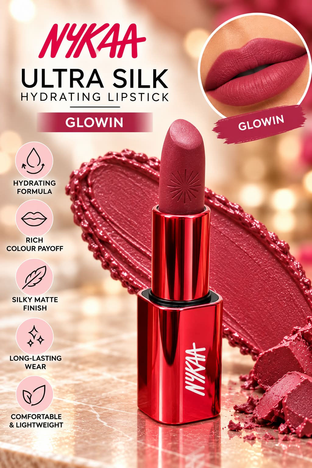 Nykaa Ultra Silk Hydrating Lipstick