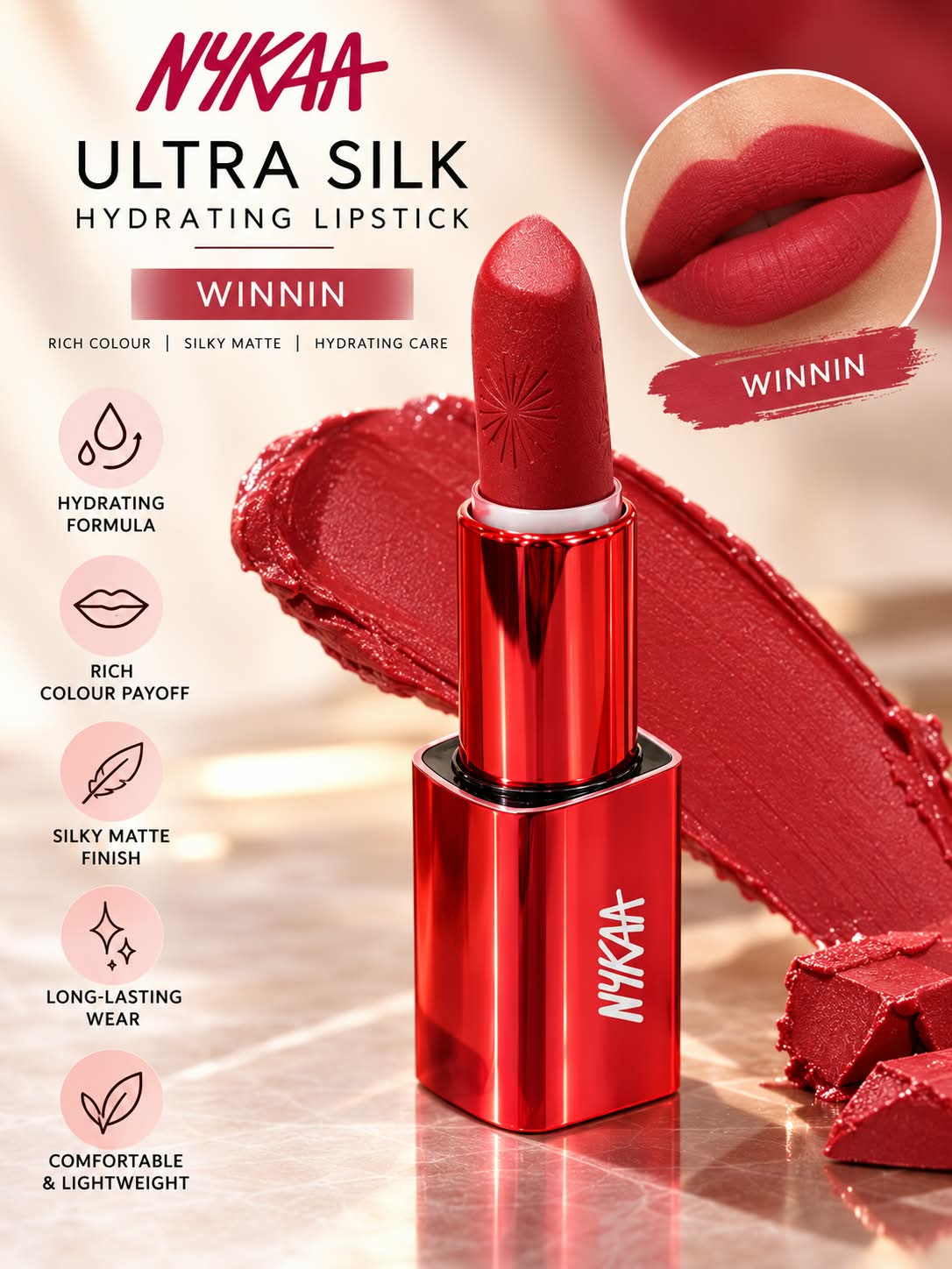 Nykaa Ultra Silk Hydrating Lipstick