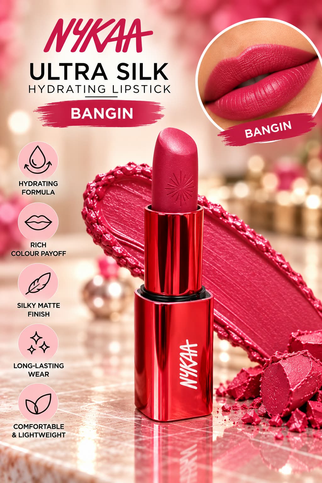 Nykaa Ultra Silk Hydrating Lipstick