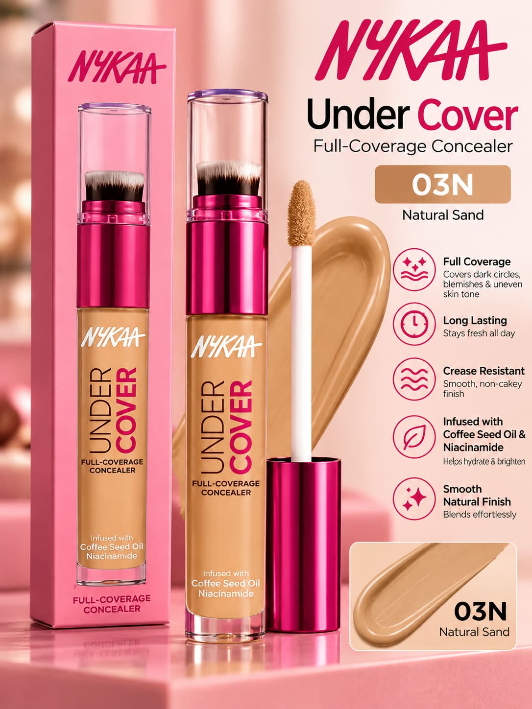 NYKAA Undercover Full Coverage Concealer