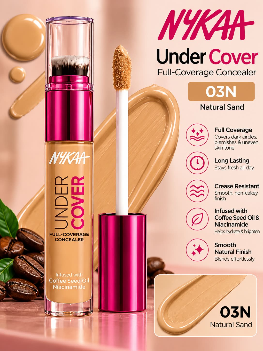 NYKAA Undercover Full Coverage Concealer