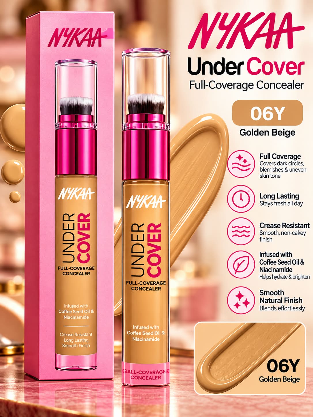 NYKAA Undercover Full Coverage Concealer