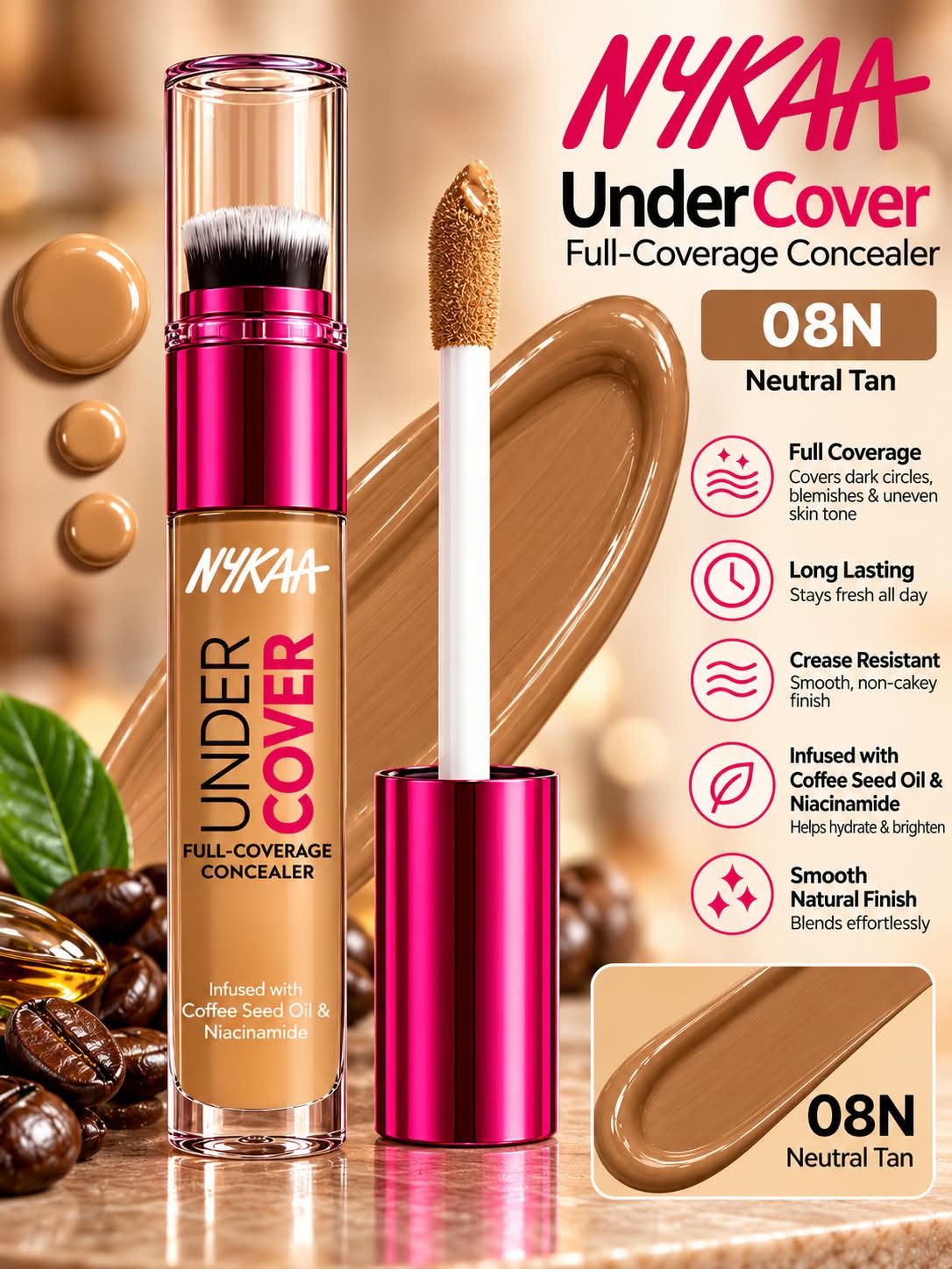 NYKAA Undercover Full Coverage Concealer