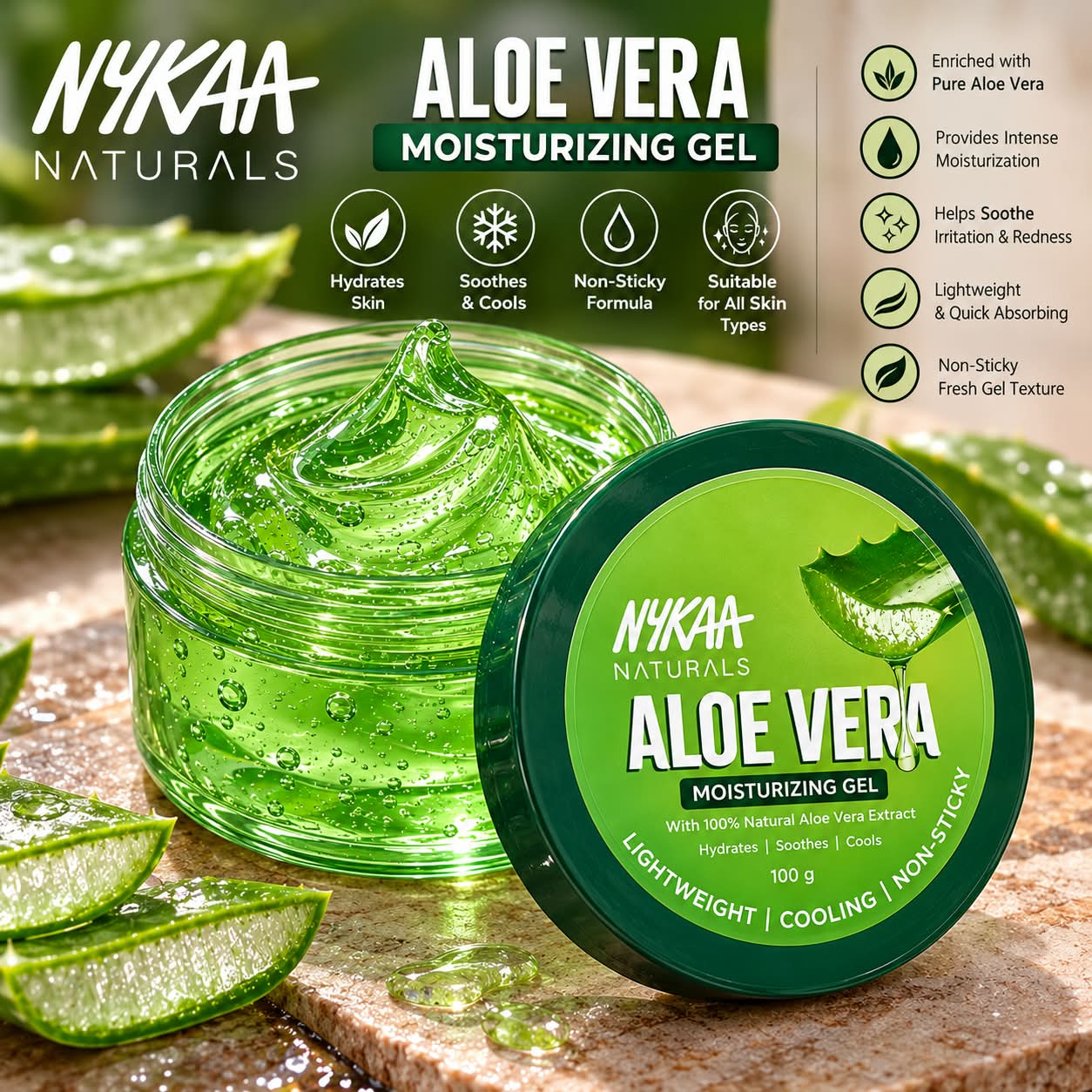 Nykaa Naturals Aloe Vera Moisturizing Gel 100g