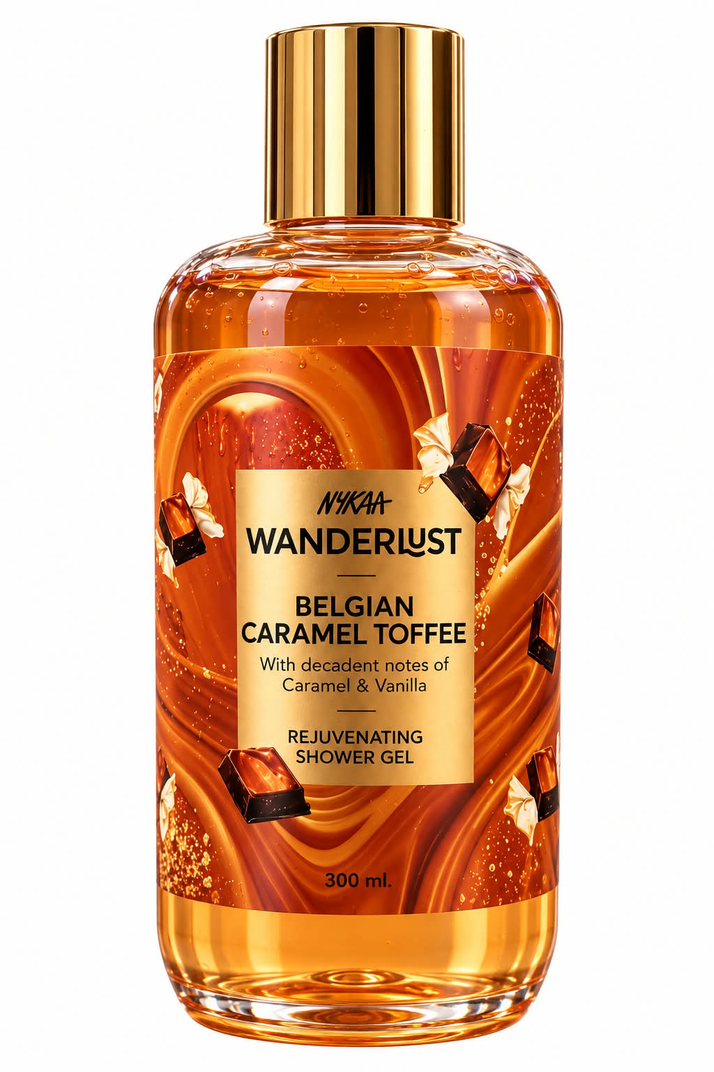 Nykaa Wanderlust Belgian Caramel Toffee Rejuvenating Shower Gel 250ml