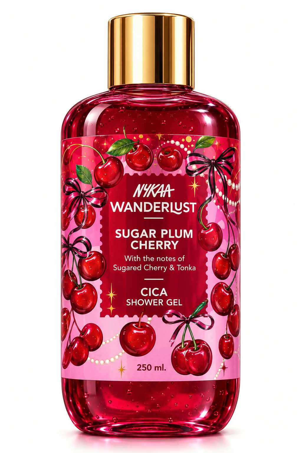 Nykaa Wanderlust Sugar Plum Cherry  Cica Shower gel 250ml