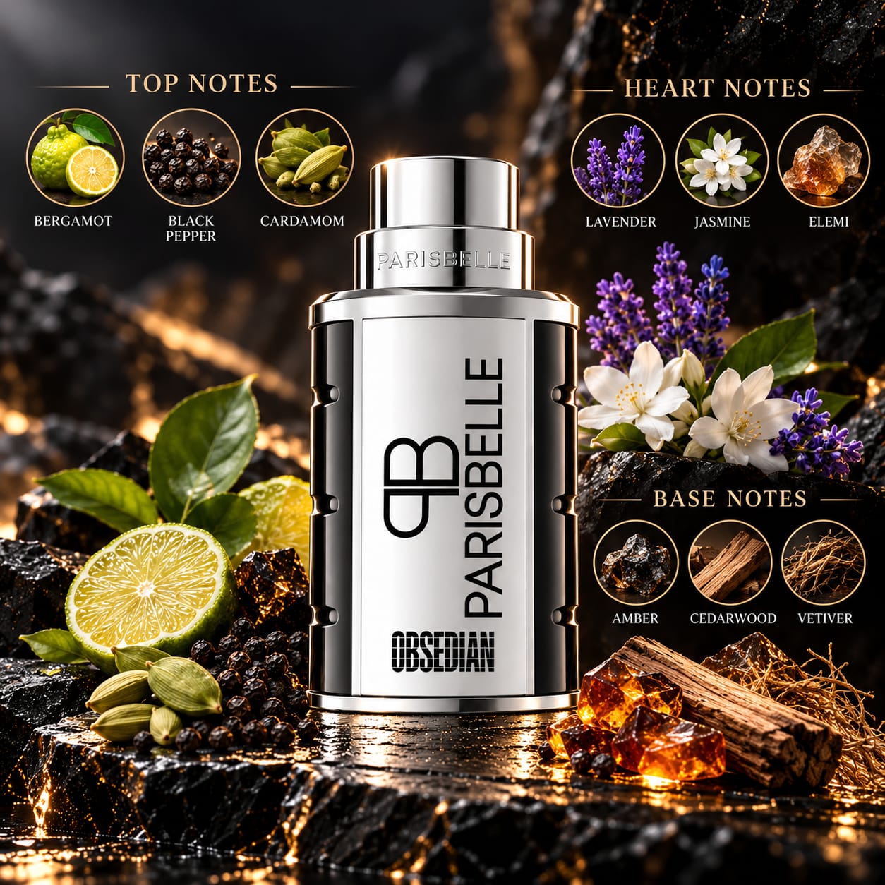 Parisbelle Obsedian Perfume Extrait De Parfum 100ml