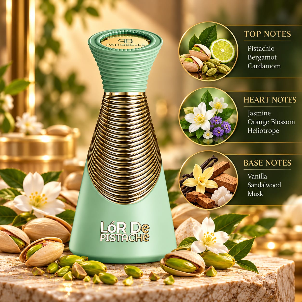 Parisbelle L'Or de Pistache Perfume Extrait De Parfum 100ml