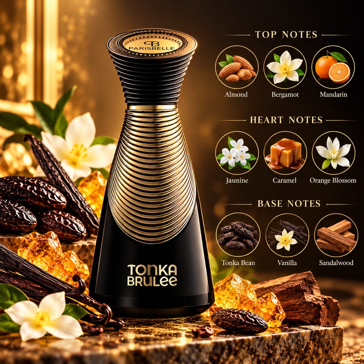 Parisbelle Tonka Brulee Perfume Extrait De Parfum 100ml