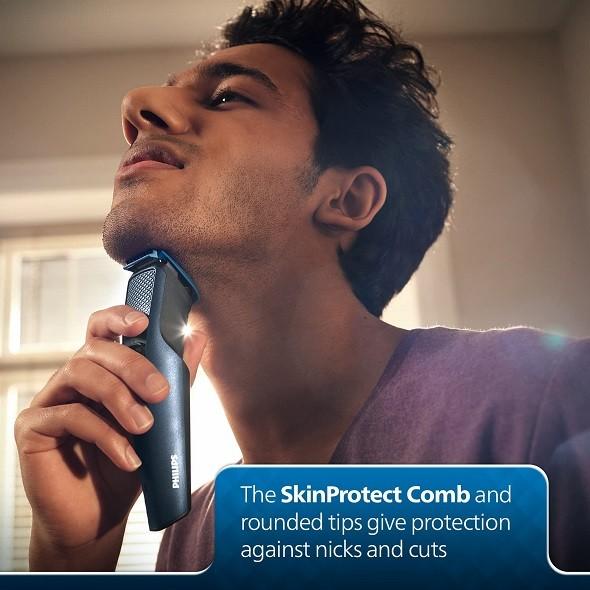 Philips Battery Powered Skin Protect Beard Trimmer for Men  | BT1230/18 Beard Trimmer | Trimmer 30 min  Runtime 2 Length Settings