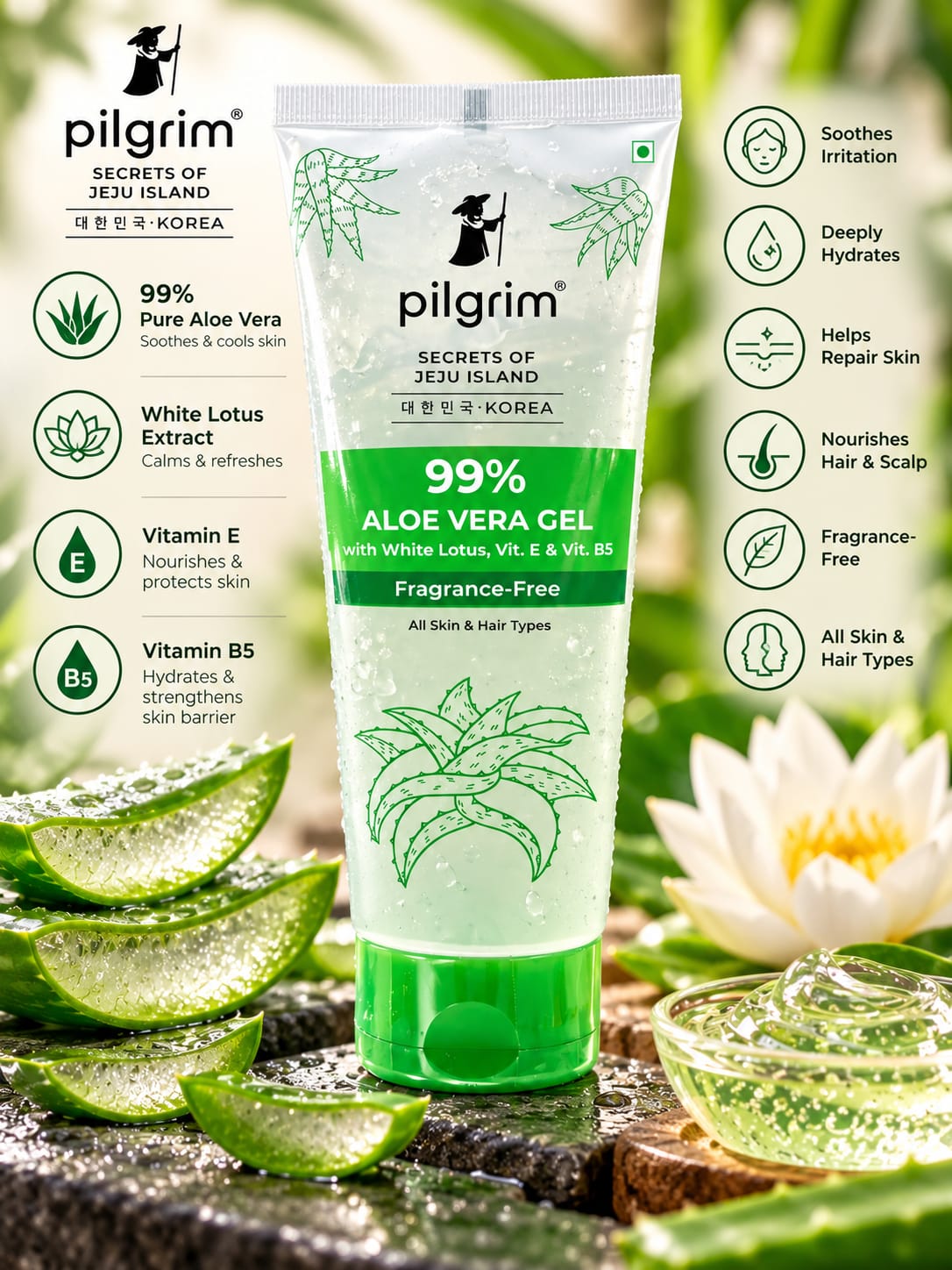 Pilgrim Secrets Of Jeju Island 99% Aloe Vera Gel 200G