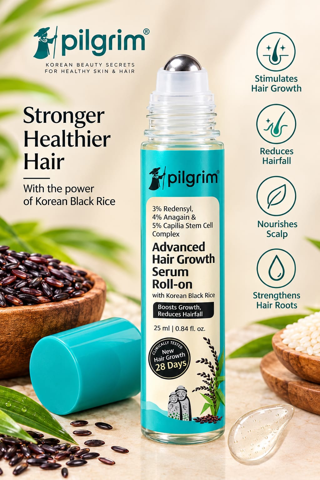 Pilgrim Advanced Hair Growth Serum Roll-on 25ml