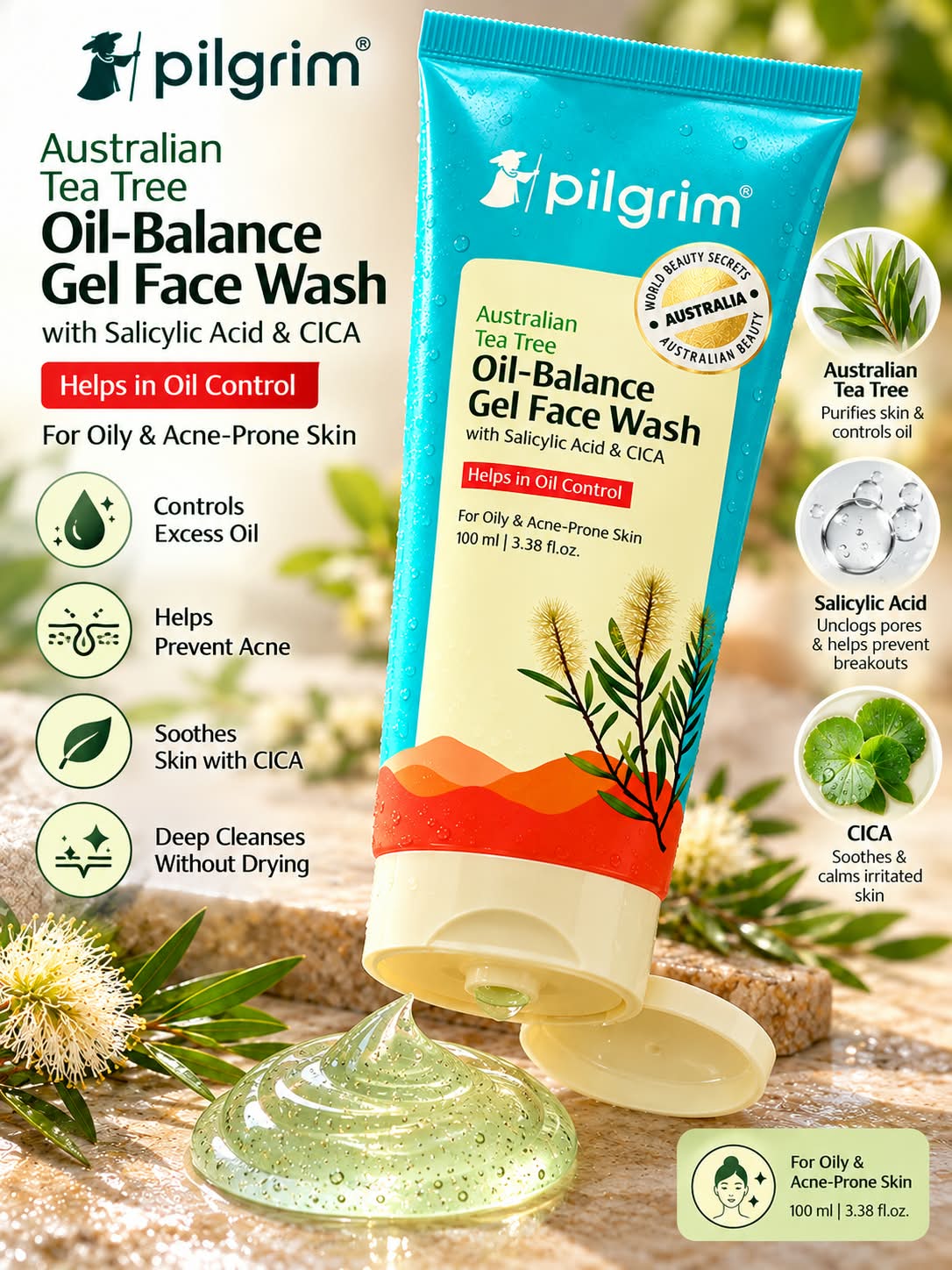 Pilgrim Oil-Balance Gel Face Wash