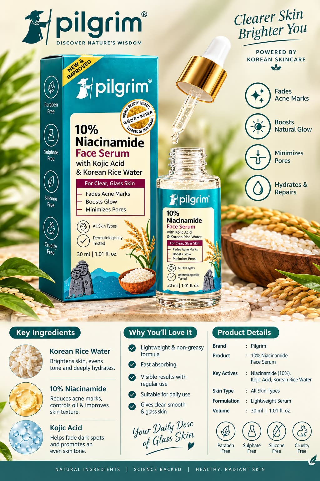 Pilgrim Niacinamide 10% Face Serum