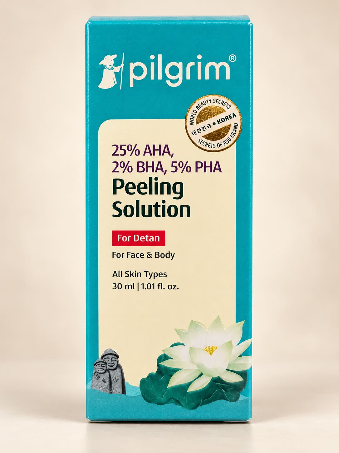 Pilgrim 25%AHA , 2% BHA , 5% PHA Peeling Solution For Detan  30 ML