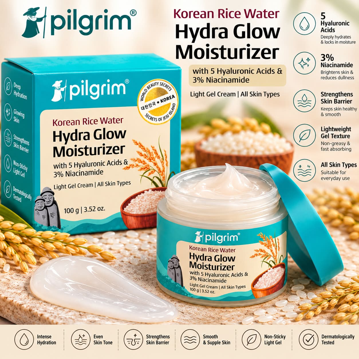 Pilgrim Korean Rise Water Hydra Glow Moisturizer