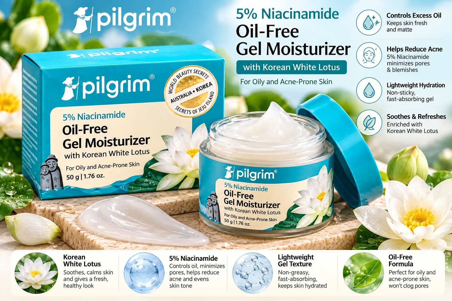 Pilgrim Oil-Free Gel Moisturizer