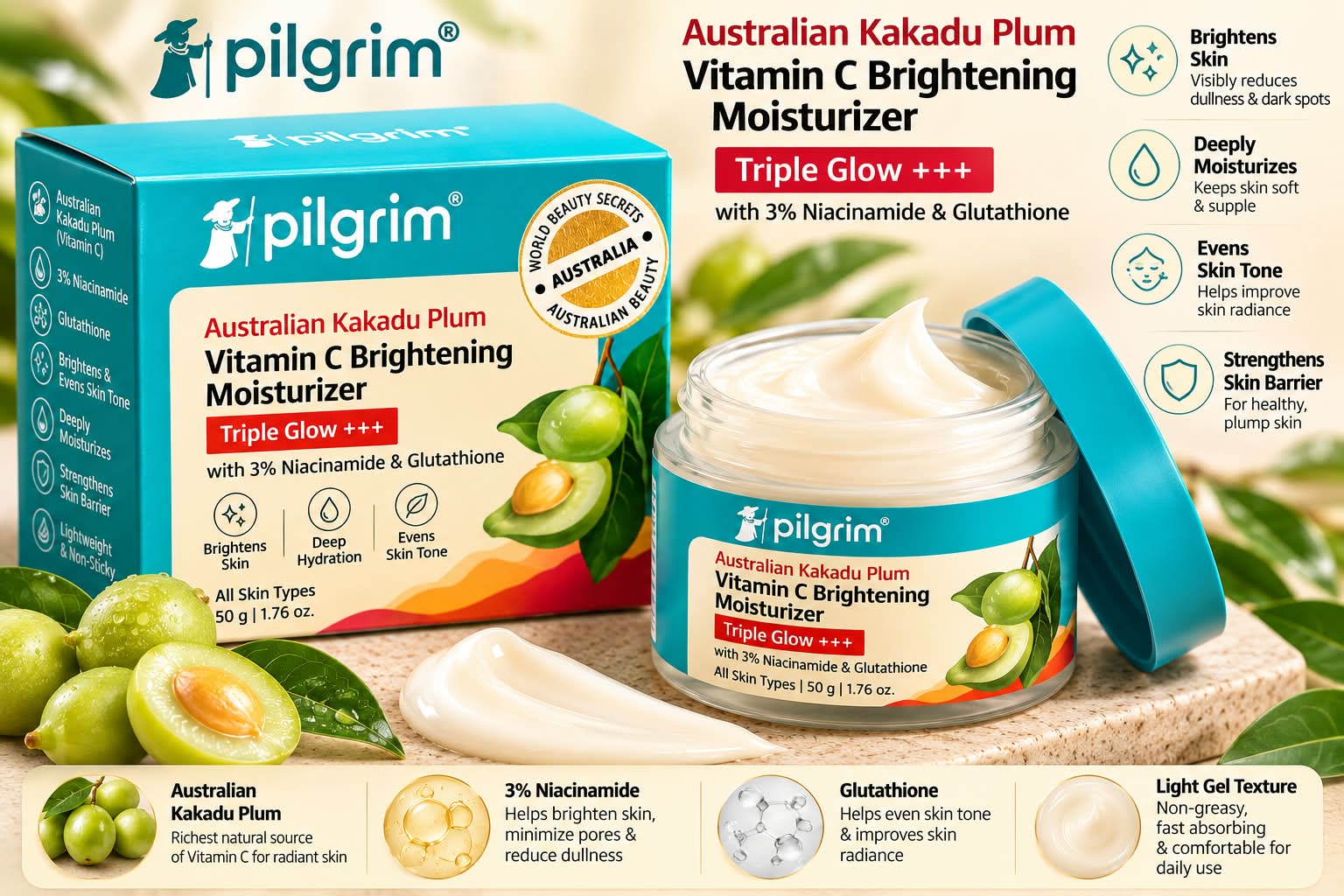 Pilgrim Vitamin C Brightening Moisturizer