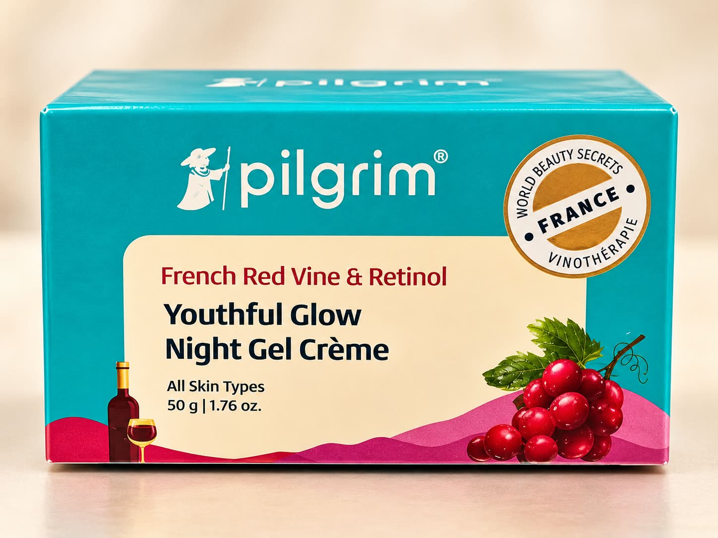 Pilgrim French Red Vine & Retinol Youthful Glow Night Gel Creme