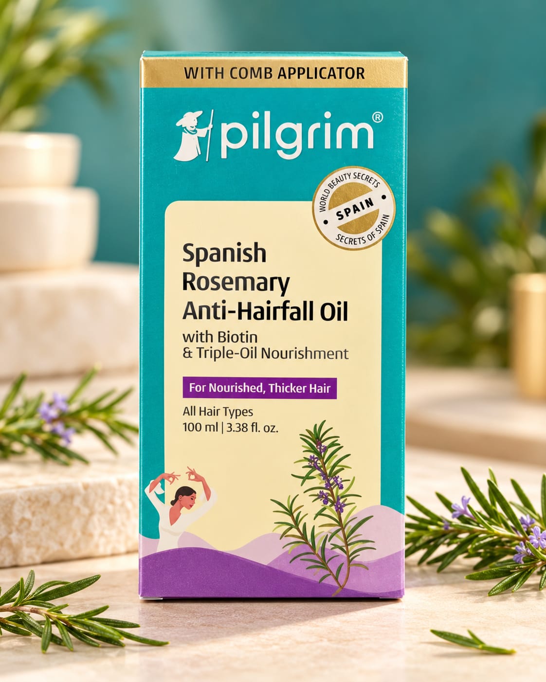 Pilgrim Spanish Rosemary Anti-Hairfall Hair Oil 100ml