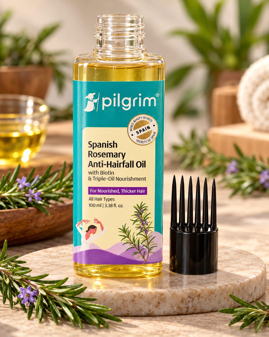 Pilgrim Spanish Rosemary Anti-Hairfall Hair Oil 100ml