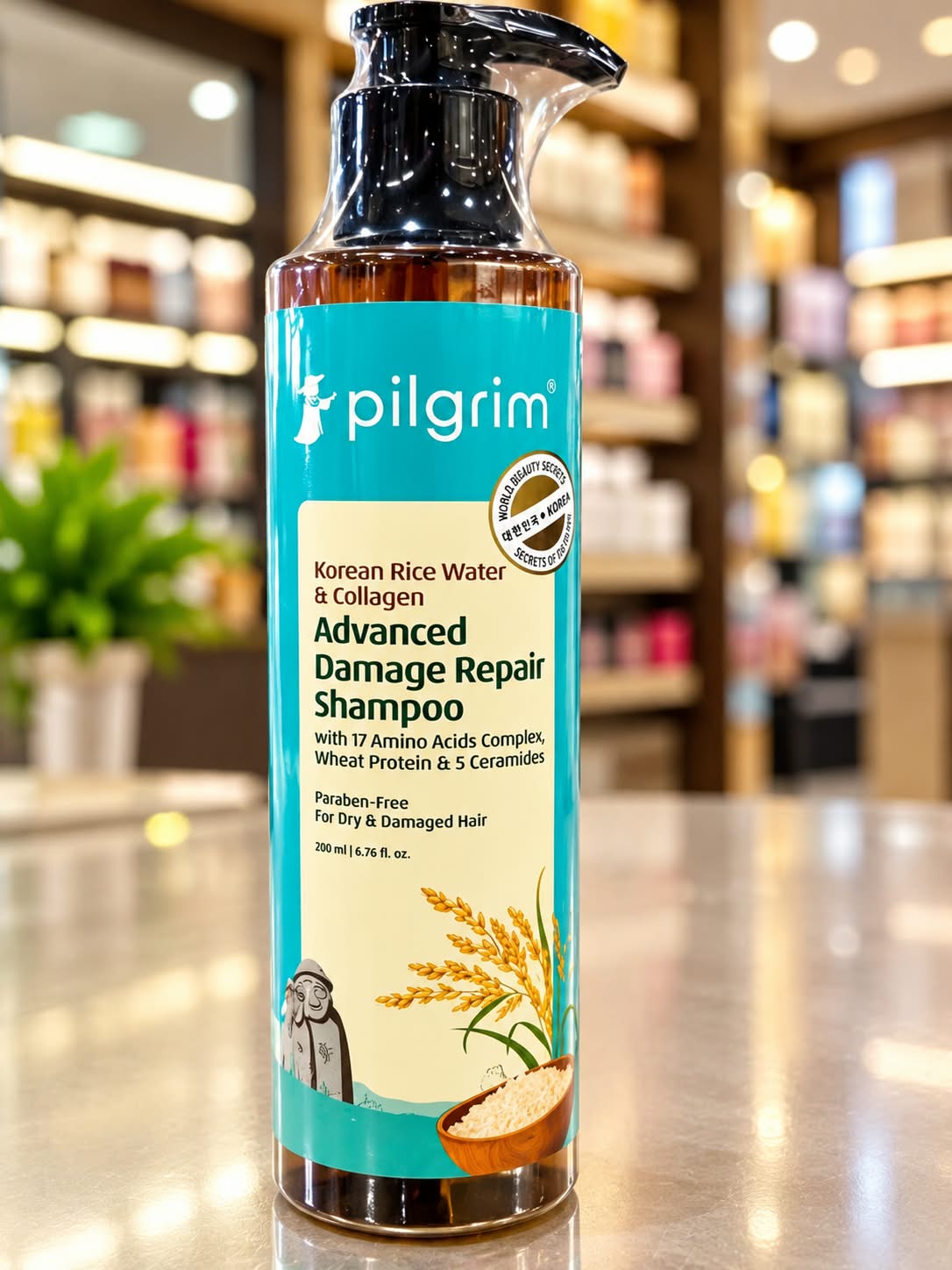 Pilgrim Korean Rice Water & Collagen Advanced Damage Repair Shampoo..200ml