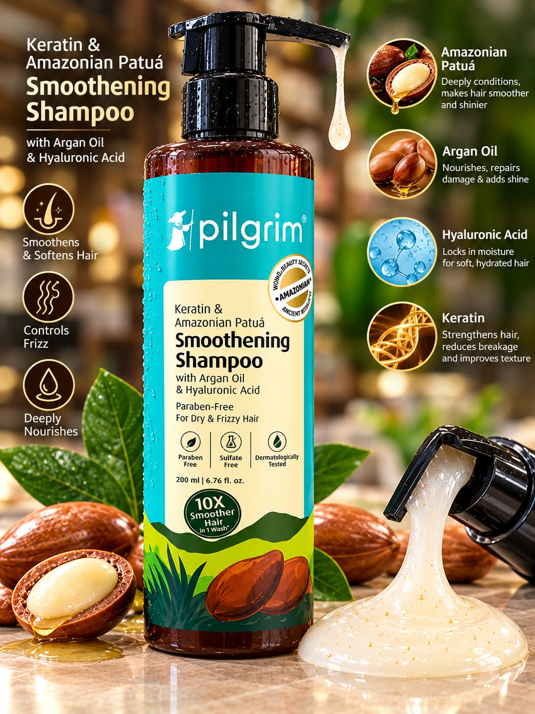 Pilgrim Keratin & Amazonian Patua Smoothening Shampoo...200ml