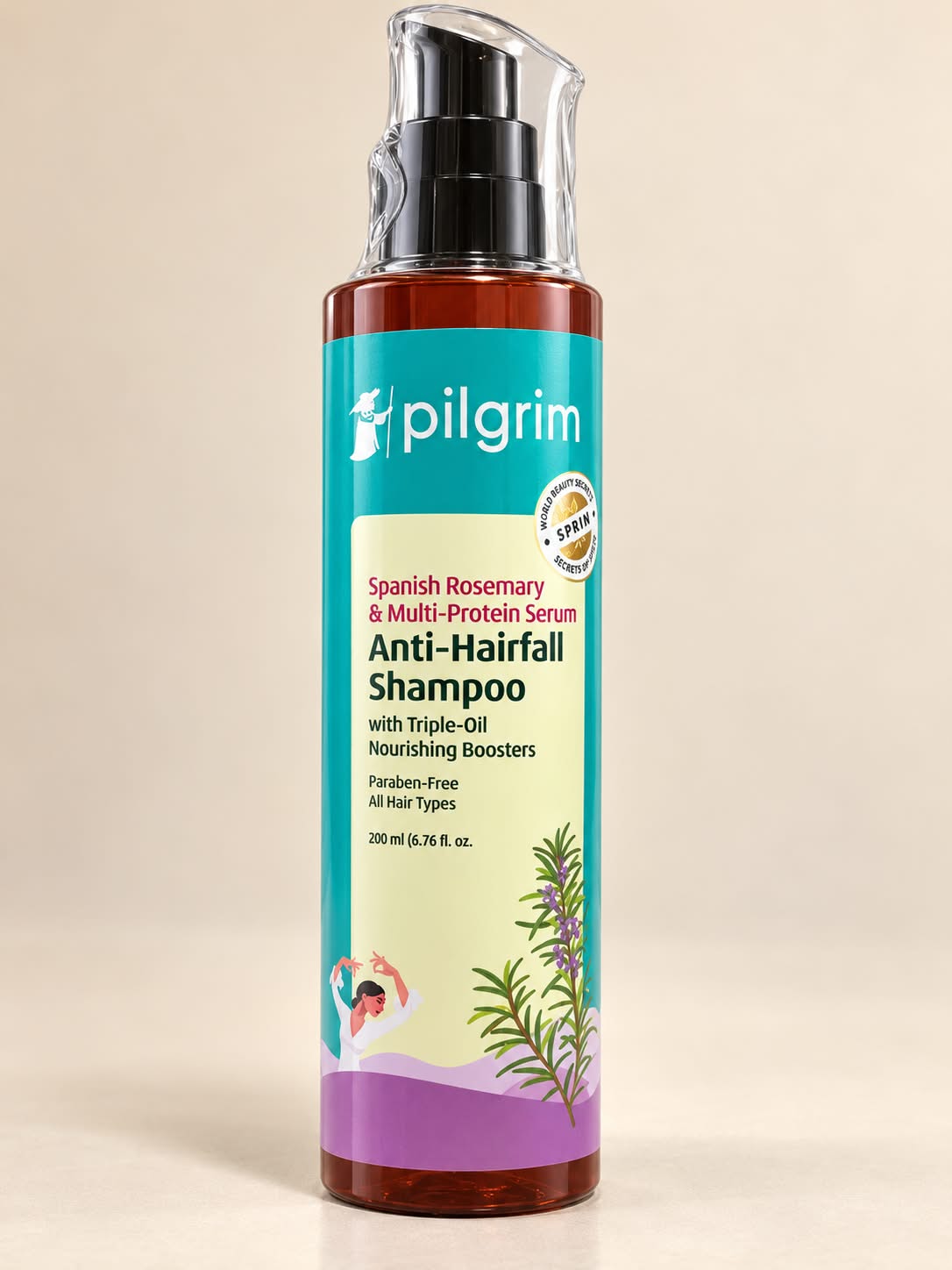 Pilgrim  Spanish Rosemary & Multi - Protein Serum Anti-Hairfall  Shampoo...200ML