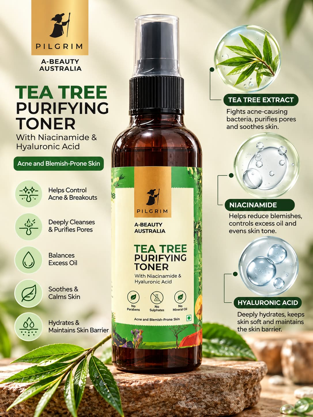 Pilgrim Tea Tree Purifying Toner 100 ML