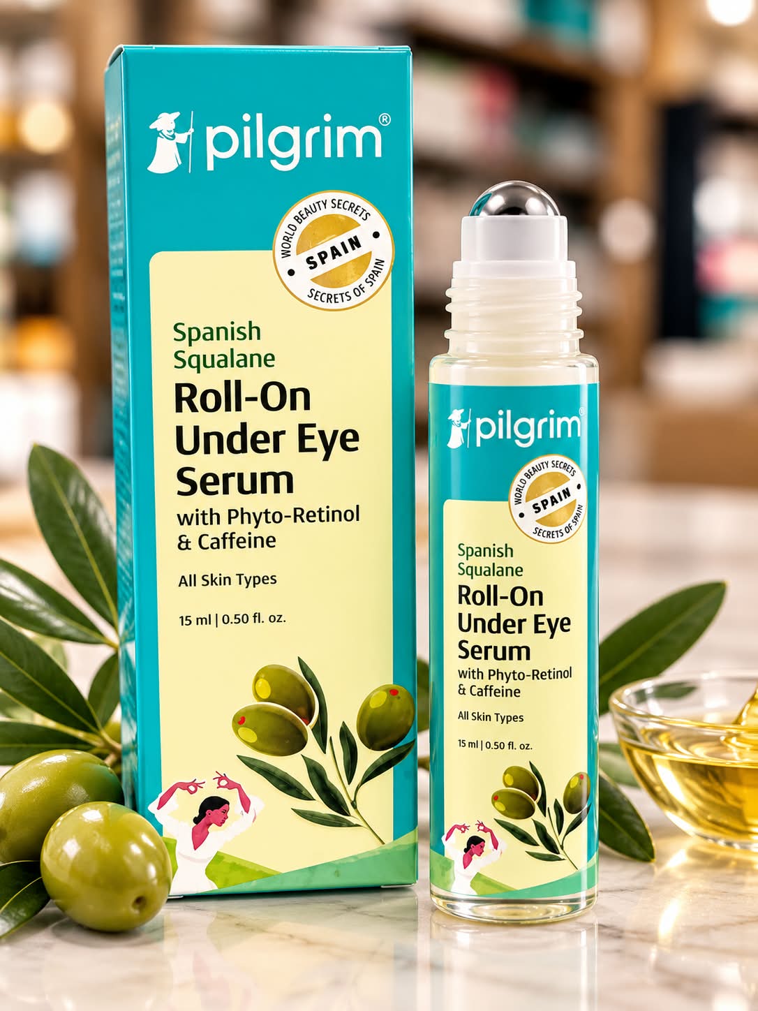 Pilgrim Spanish Squalane Roll-On Under Eye Serum