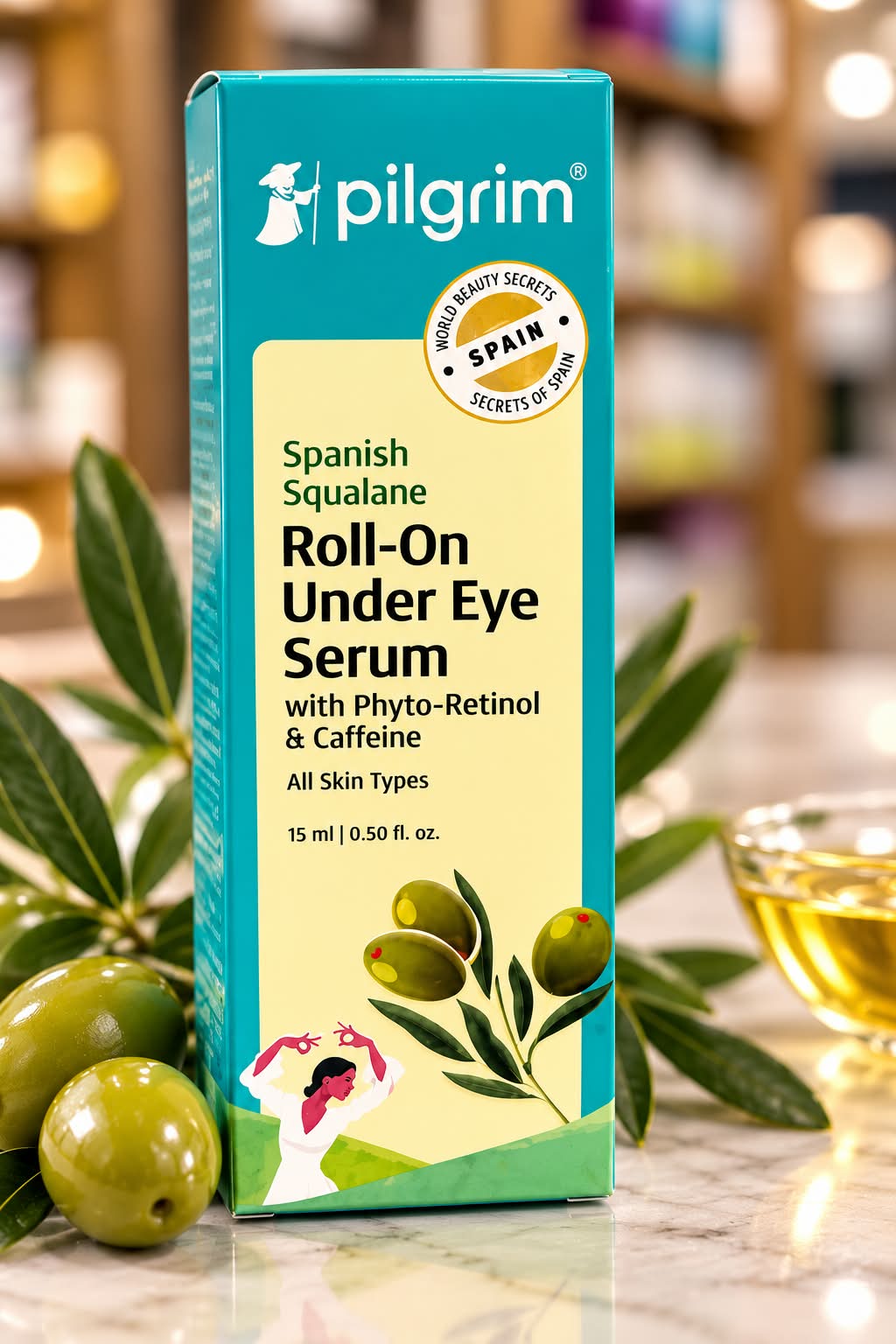 Pilgrim Spanish Squalane Roll-On Under Eye Serum