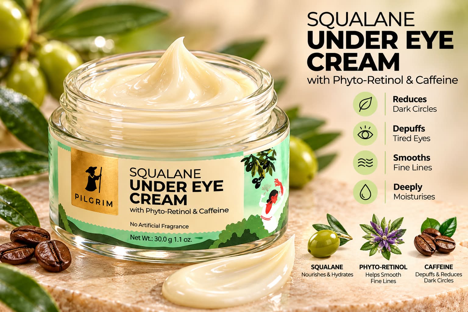 Pilgrim Uqualane Under Eye Cream