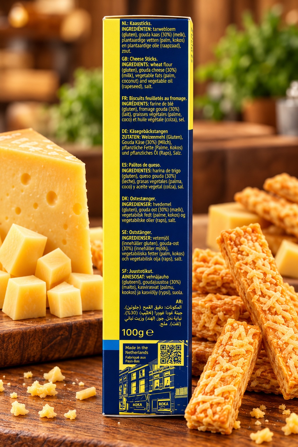 Roka The Original Cheese Biscuits Gouda Cheese Sticks 100gm