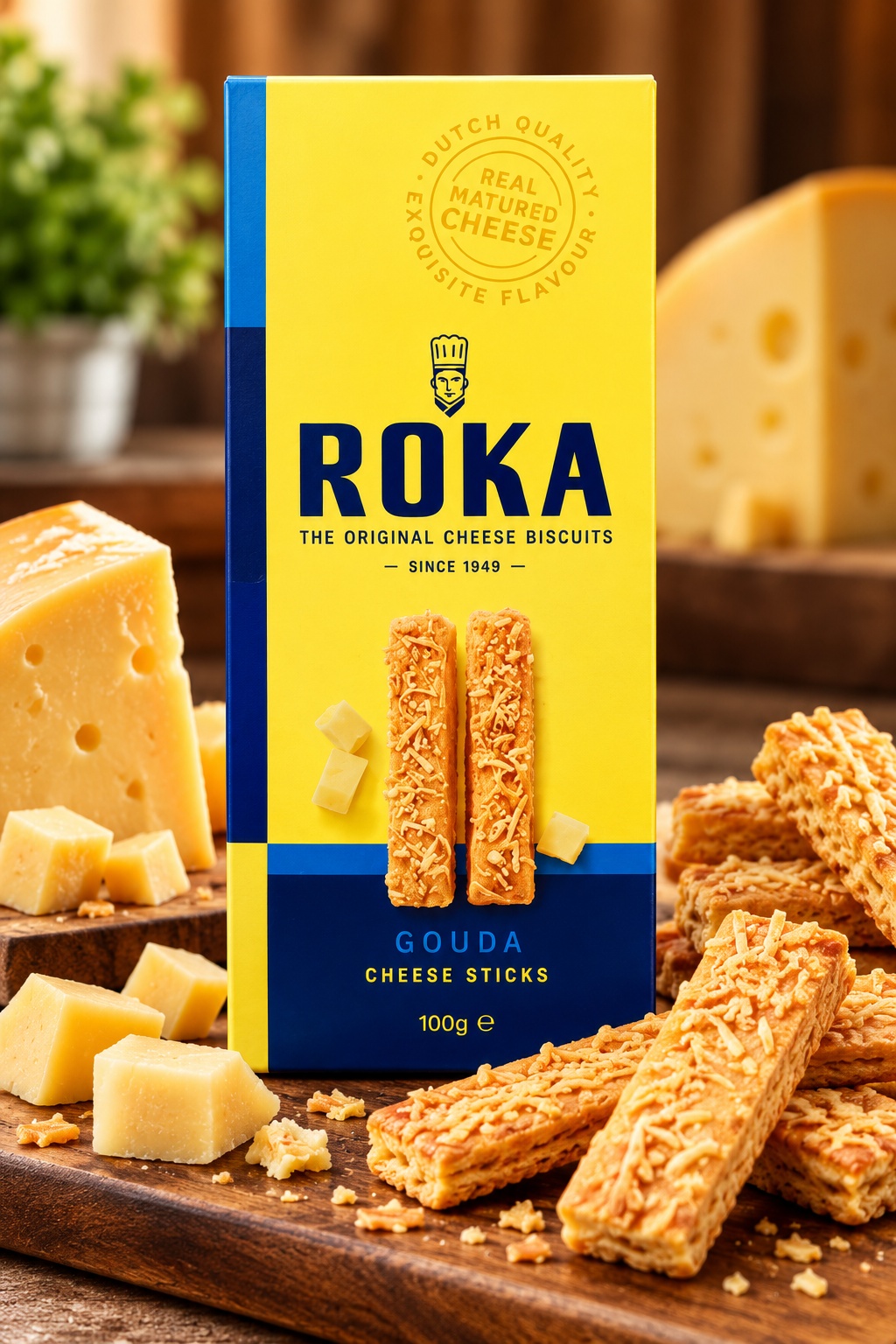 Roka The Original Cheese Biscuits Gouda Cheese Sticks 100gm