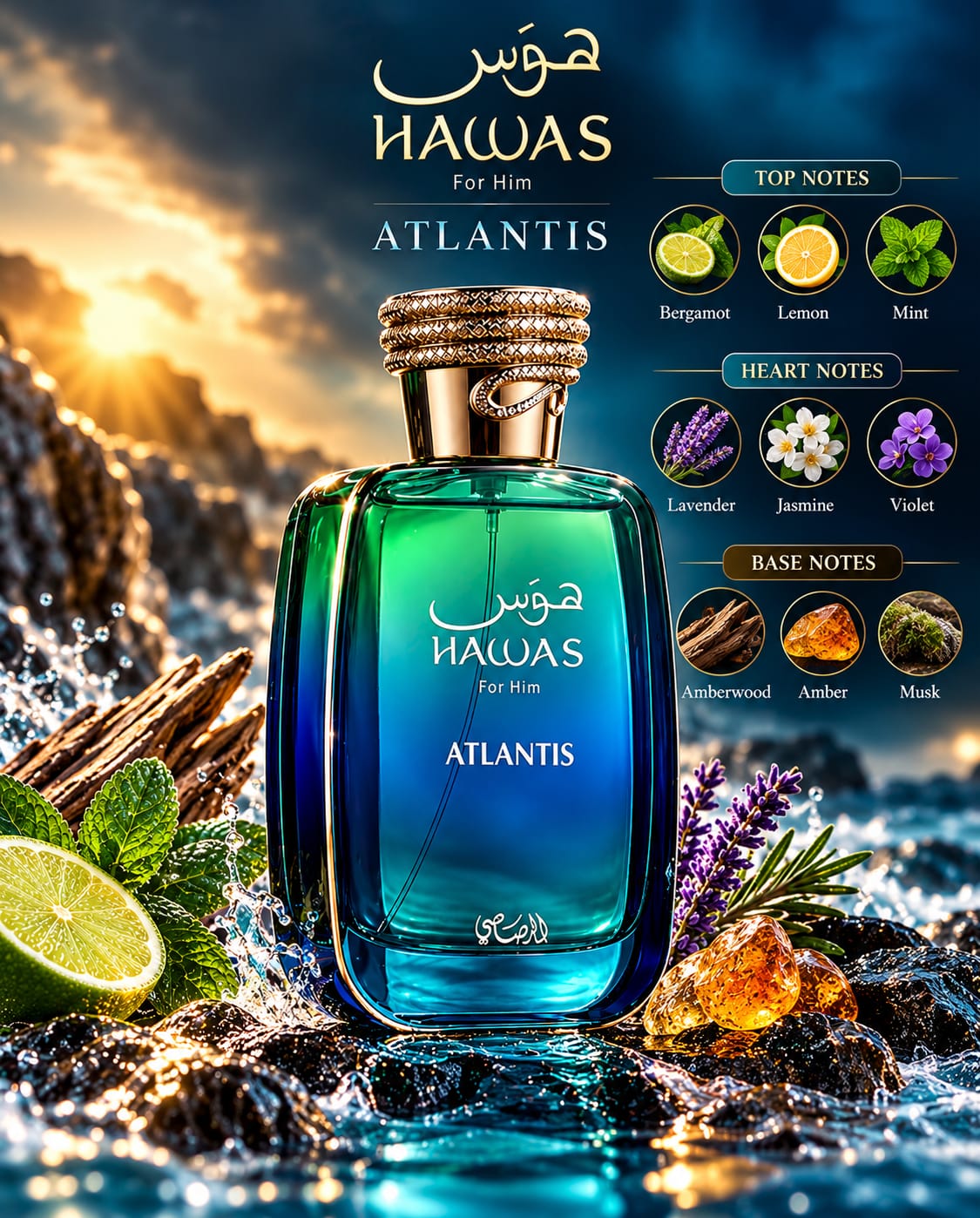 Rasasi Hawas Atlantis Perfume For Men EDP 100ml