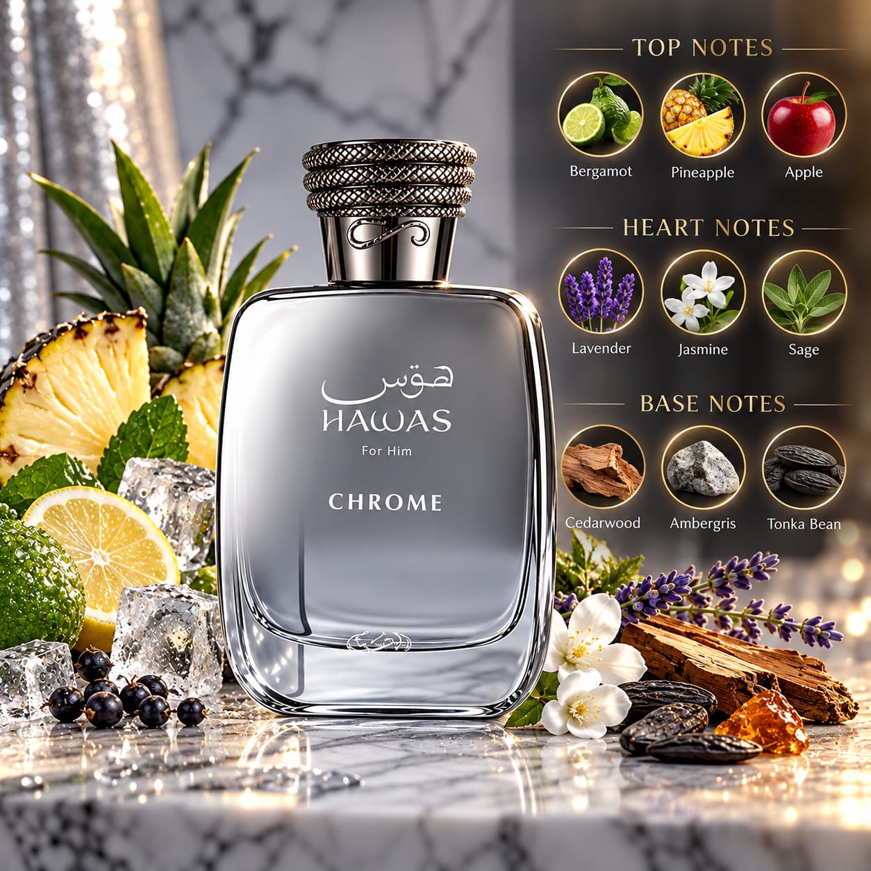 Rasasi Hawas Chrome Perfume For Men EDP 100ml