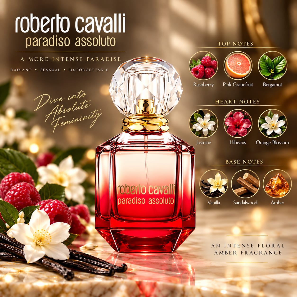 Roberto Cavalli Paradiso Assoluto Perfume For Women EDP 75ml