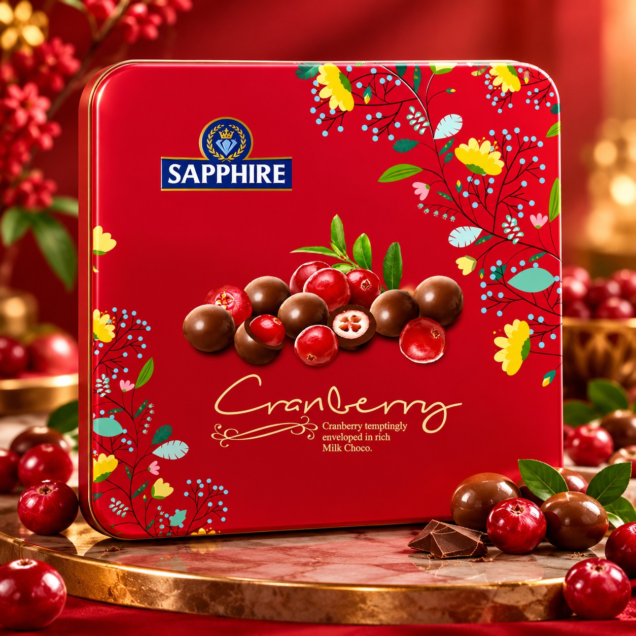 Sapphire Cranberry Covered With Milk Choco 90gm