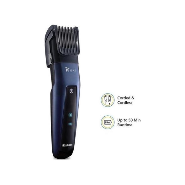Syska HT3050-UltraGroom Trimmer 50 min  Runtime 10 Length Settings (Blue)