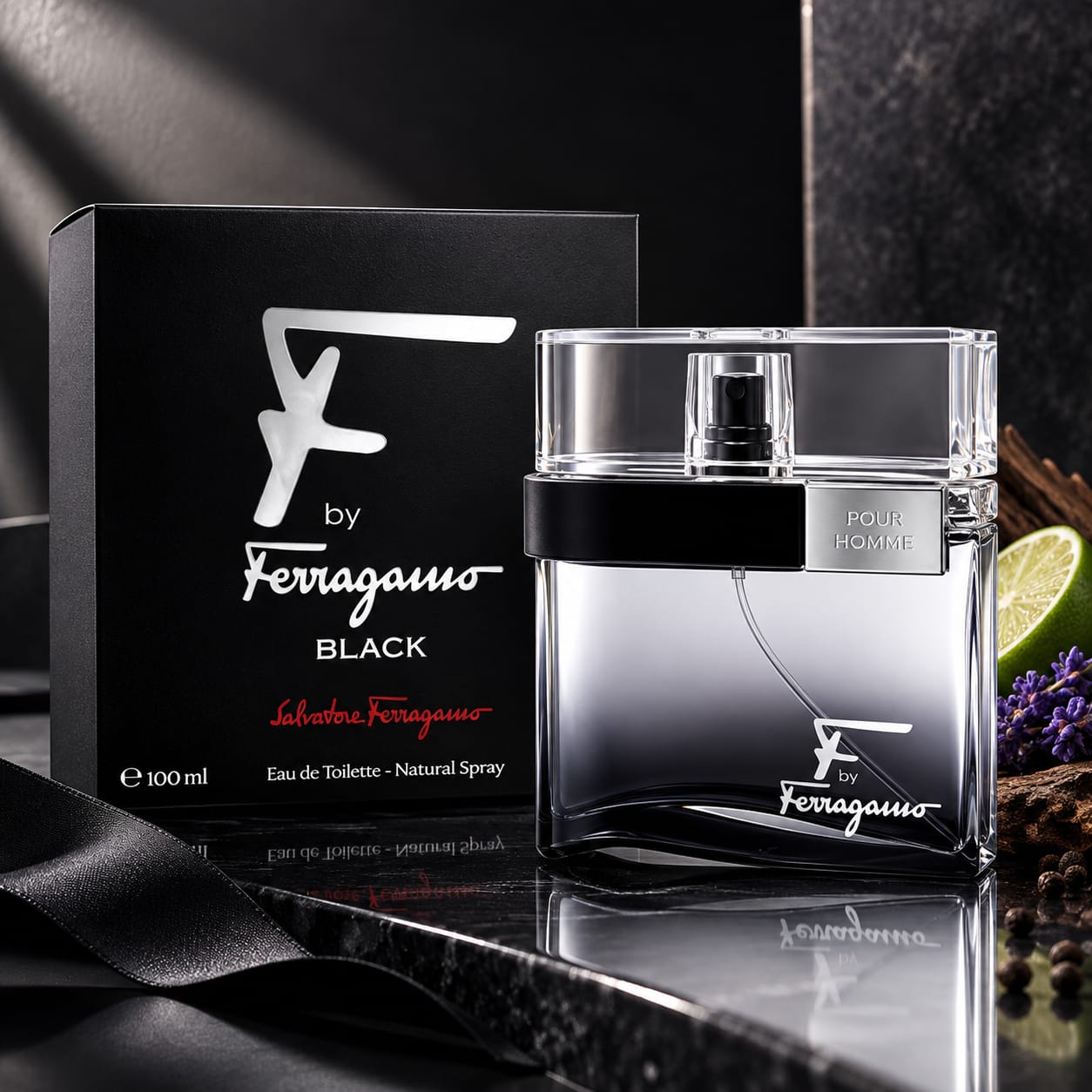Salvatore Ferragamo F By Ferragamo Black Perfume For Men EDT 100ml
