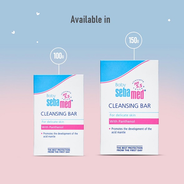 Sebamed Baby Cleansing Bar Soap | Ph 5.5 | With Panthenol | No tears & Soap Free bar | For Delicate skin
